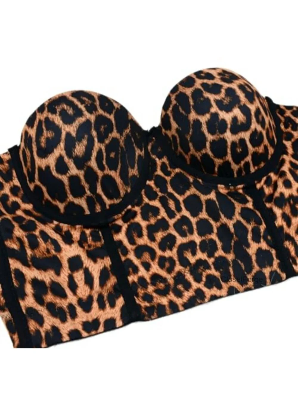 Corset Crop Top Sweetheart Neckline Leopard Print Bustier Sexy Sleeveless